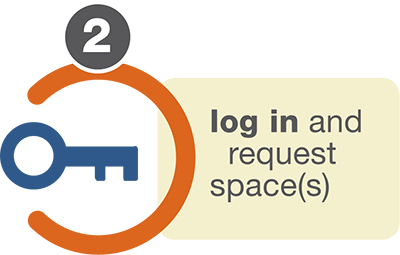 Login and request spaces